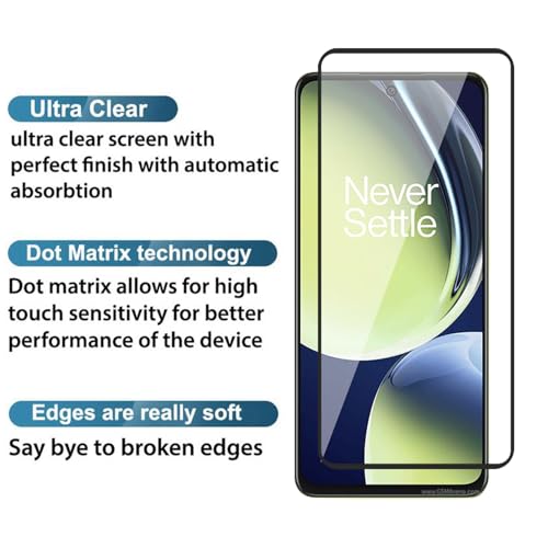 Image of POPIO Military-Grade Gorilla Tempered Glass for OnePlus Nord CE 3 Lite (Black) 9H Hardness, Edge-to-Edge Full Coverage, Anti-Scratch, Bubble-Free, Ultra Clear HD Glass, Oleophobic Coating, Face ID Compatible