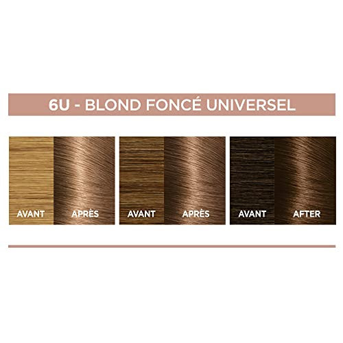 L’ORÉAL PARIS - Coloration Cheveux Cheveux Permanente - Sans Ammoniaque - Couvre 100% des Cheveux Blancs - Excellence Crème Universal Nudes - Nuance : Blond Foncé Universel (6) (Lot de 2)