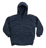 North 15 Men's Hooded Sweatshirt - DTM Quilted - Thermal Lined - Zipper Front - X-Large, Navy