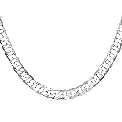 Collier chaîne Figaro plate 8mm bijoux de mariage homme et femme