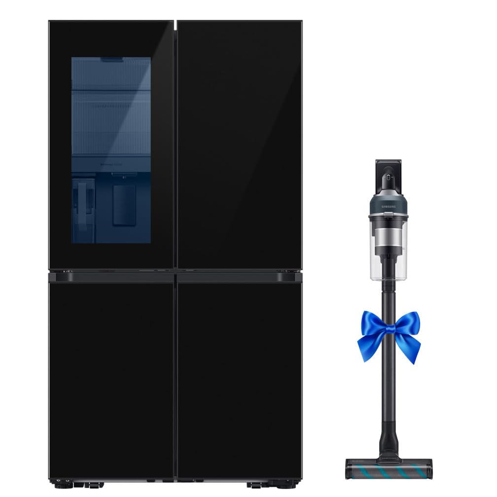 Samsung 650L Gross, BESPOKE T Style French Door Refrigerator with See-thru Door + Samsung Jet 95 Cordless Stick Vacuum Cleaner 210W Suction Power Bundle