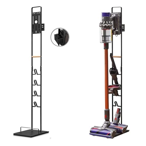 BRIAN & DANY Vacuum Storage Stand, Metal Holder for Dyson V15 V12 V11 V10 V8 V7 V6 Cordless Vacuum Cleaners & Accessories, Black