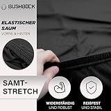 BUSHBOCK® Premium Autoabdeckung Indoor - Satin Schutzhülle Stoff - Abdeckplane Autoplane Autogarage Innenbereich - 2 Farben, 4 Größen (Schwarz, M)