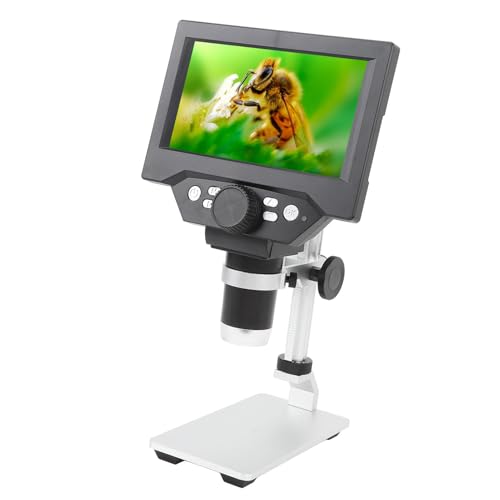 Digital Microscope, 5.5in LCD Display Digital coi Microscope 1000x, coi Magnifier with 8 Adjustable LED Lights, PC View Height Adjustable Stand, Soldering Microscope for Adults