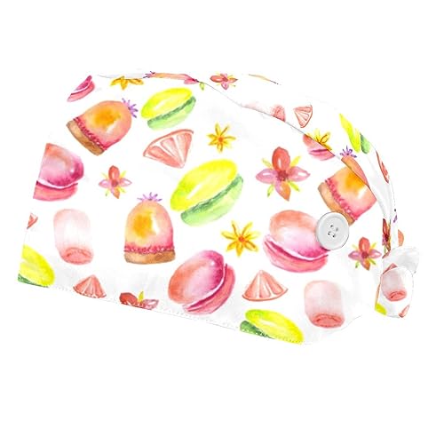 Casquettes de travail ajustables pour femmes VERED avec bande anti-transpiration et motifs roses
