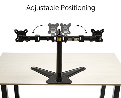 AmazonBasics - Supporto autoportante da scrivania per 2 monitor LCD, acciaio