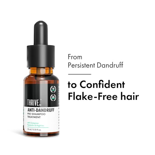 Image of ThriveCo Anti Dandruff Hair Serum Pre-Shampoo Dandruff Treatment for Itchy, Dry & Flaky Scalp | With Octopirox, Pentavitin & Arginine | Reduces Hair Breakage & Strengthens Hair for Men & Women | 10ml