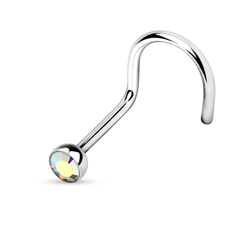 Piercing Nez Tata Gisèle - Goujon Acier Chirurgical 316L Avec Cristal - 6mm, Différentes Couleurs
