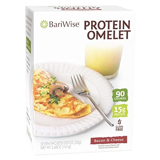 BariWise Protein Omelet, Bacon & Cheese - 90 Calories, 15g Protein, Gluten Free (7ct)