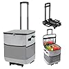 ZHJINGYU 40L Borsa Termica Grande con 2 Ruote Pieghevoli, Borsa Frigo Isoterma | Zaino Termico 3 in 1 | Carrello Spesa, Borsa Frigo per Picnic/Campeggio/Spiaggia e Consegne