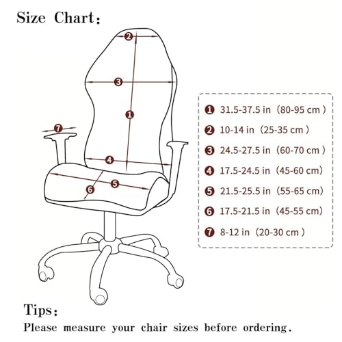 Image of HOKIPO Gaming Chair Cover Elastic Jacquard Computer Rotating Chair Seat Covers Slipcover, Green (NEW2-AR-5366-GR)