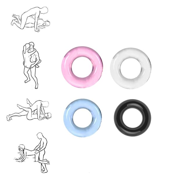 4Pcs Silicone Cock Penis Rings Set Cock Rings Penis Sleeve Erection Sexual Stimulation Wellness Enhancing Long Lasting Stronger