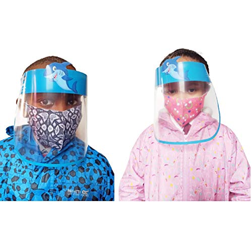 Truevine2PCS baby Shark kids purple blue face shield girls boys visor