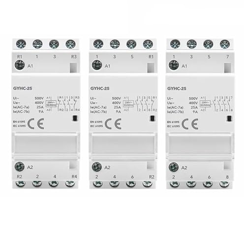 Contacteur modulaire 4P 25A 2NO2NC AC230V 50/60Hz automatisme rail DIN