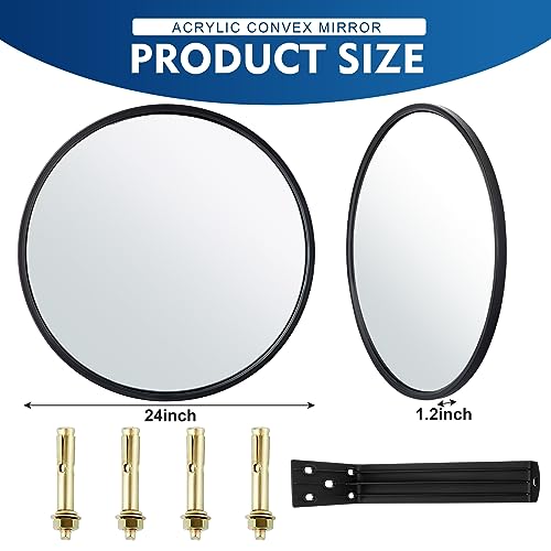 image for Maitys 2 Pcs Convex Mirror Acrylic Safety Security Traffic Corner Mirr
