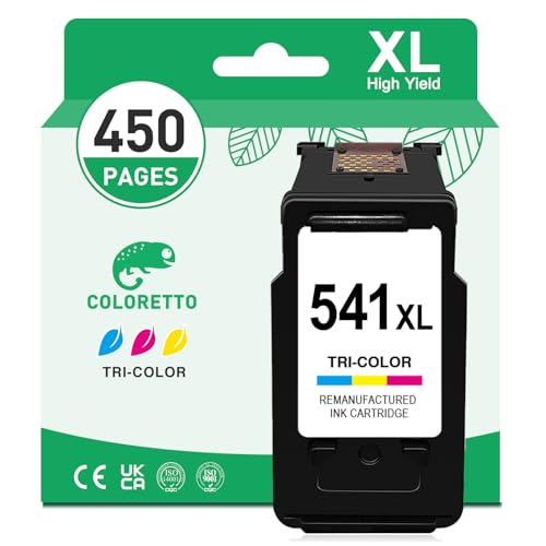 COLORETTO 541 XL Ink Cartridges Tri-Colour for Canon TS5150 MG3650 MX475
