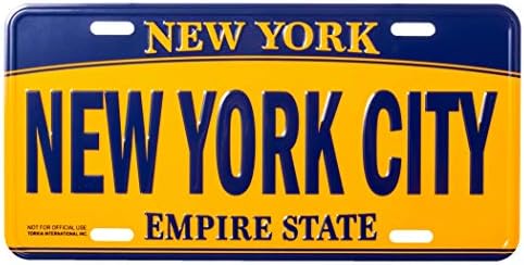 Artisan Owl New York City Empire State Blue Gold Souvenir Tag Wall Car Display Decorative Accessory Home Vehicle 13L x 7W Not Functional Law Enforcement image 3