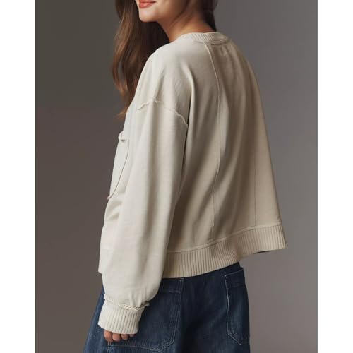 Womens Oversized V Neck Sweatshirts Long Sleeve Pullover Fall Fashion Ribbed Knit Hoodies Sweater Tops3