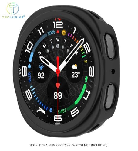 Image of T Teclusive Protective Slim Bumper Case Compatible for Galaxy Watch 8 40mm | Curved Hard Shell Bumper Side Edge Protection Cover for Watch 8 4.0 cm (Black, 40mm)