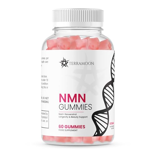 NMN Gummies, NAD+ Resveratrol, 600mg, 2 Month Supply for Longevity and Beauty Support Supplement, 60 Count,