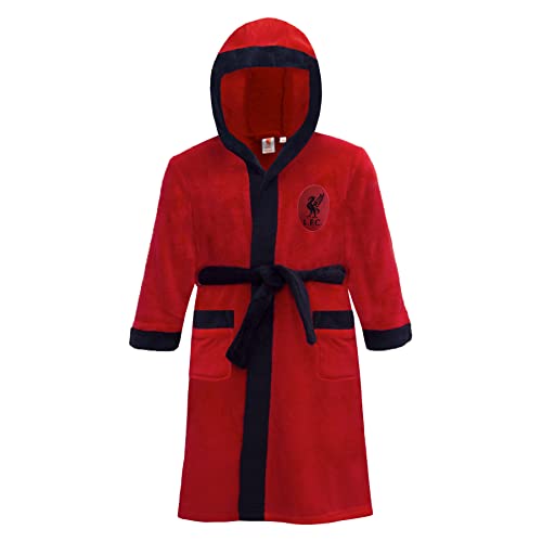Liverpool FC Dressing Gown Robe Boys Kids Fleece Hooded Official Football Gift