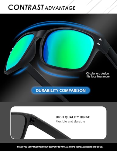 ANYLUV Mens Sunglasses Polarized, Retro Sunglasses for Men Women Square Style UV400 Protection for Driving3