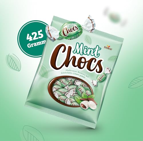 Mint Chocs – 1 x 425g – Pfefferminz-Bonbons mit Schokoladencreme-Füllung