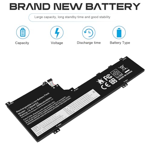 Image of ASUNCELL L19L4PD2 Laptop Battery Compatible with Lenovo Ideapad Yoga S740-14IIL Series Notebook L19M4PD2 5B10W67424 5B10U97772 5B10U97773 5B10W67253 15.4V 62Wh 4080mAh 4-Cell