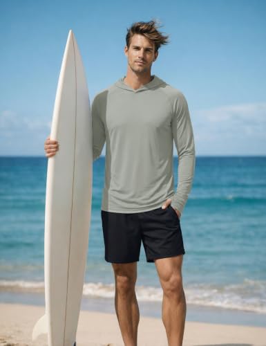 Image of KEFITEVD Men's Sun Hoodie Long Sleeve Fishing UPF 50+ SPF Quick Dry Shirts