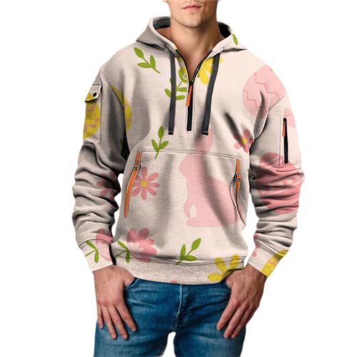 Sudadera con media cremallera de hombre corte holgado que no aprieta en talla grande XXXL