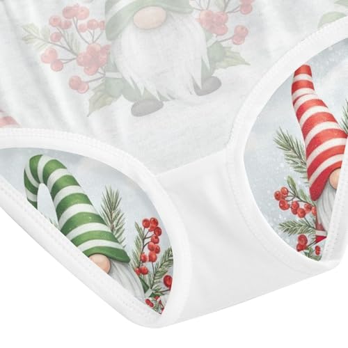 Underwear for Girls, Christmas Gnomes Red Berries Toddler Girl Panties, Girls Cotton Underwear, 2T–8 Years4