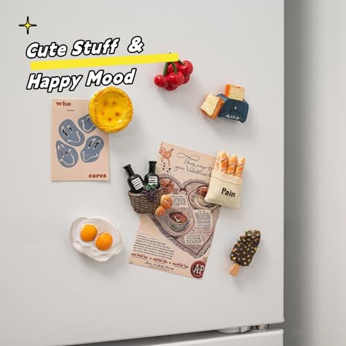 Imanes decorativos de comida para refrigerador 3 piezas miniatura 6