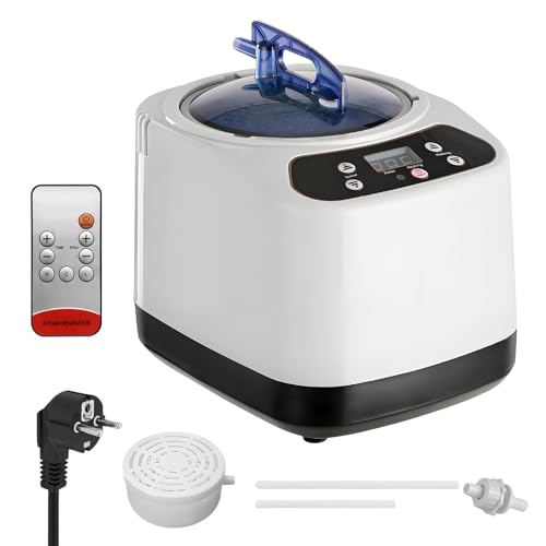 Vaporizador Portátil para Sauna, 1200W Generador de Vapor para Sauna con Mando a Distancia, 3L Generador de Vapor Hogar de Acero Inoxidable, Máquina de Fumigación para Ducha, Baño, Spa