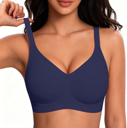 HORISUN Damen-BH ohne Bügel (Jelly-BH) – Nahtloser Vollschalen-BH | ralette ohne Bügel, stützender Push-up-Effekt, atmungsaktiv durch Luftlöcher, idealer T-Shirt-BH für den Alltag