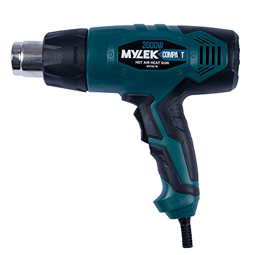 MYLEK Hot Air Heat Gun 2000W - Professional DIY Crafting, Paint Stripper, Shrinking PVC, Wrapping, Embossing, Thawing, Bending Plastic, 2 Temperatures Max 650°C, Accessory Kit & Safety Equipment 2 MYLEK Hot Air Heat Gun 2000W - Professional DIY Crafting, Paint Stripper, Shrinking PVC, Wrapping, Embossing, Thawing, Bending Plastic, 2 Temperatures Max 650°C, Accessory Kit & Safety Equipment - Image 2