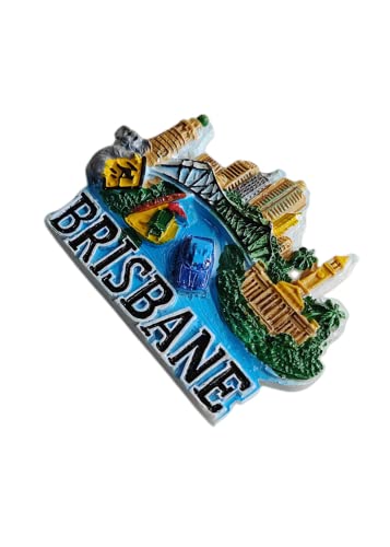 Imán de nevera Brisbane Australia polyresina 3.1x2.2 in miniatura 4