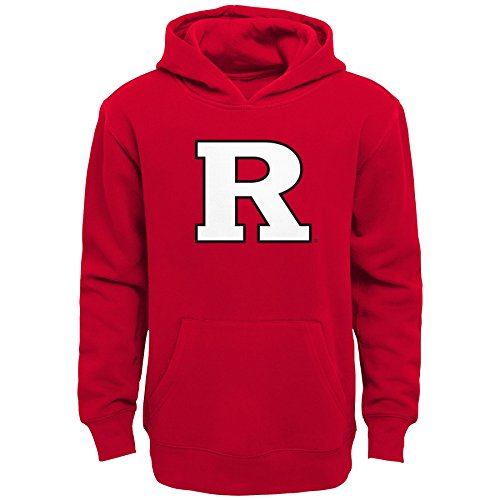 NCAA by Outerstuff Little NCAA Kids & Youth Boys Team Logo Pullover Hoodie, Red, Kids Medium(5-6), Rutgers Scarlet Knights