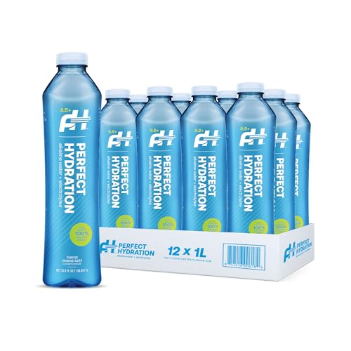 Perfect Hydration 9.5+ pH Alkaline Drinking Water, Made in the USA, 1-Liter Bottle, Case of 12