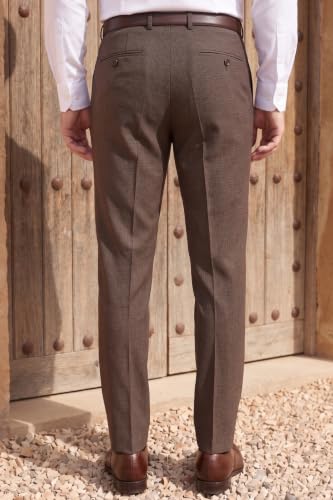 Image of Louis Philippe Men's Slim Fit Mid Rise Premium Fabric Checks Formal Trouser
