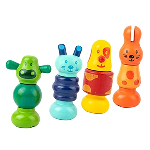 SHOWERORO 4 Pçs Bloco De Construção Porca Brinquedos De Madeira Da Criança Brinquedos De Madeira Bri