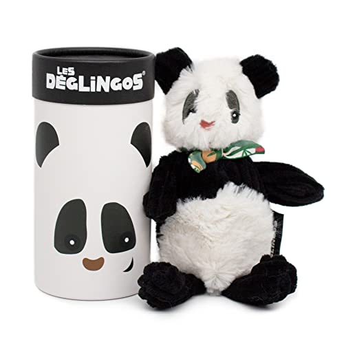 LES DEGLINGOS - Peluche petit Simply + boîte cadeau - Rototos le panda - Dès la naissance - 22cm - noir&blanc