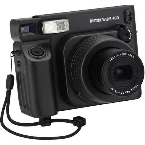 Image of Fujifilm Instax Wide 400 Instant Film Camera - Black Bundle with Fuji Instax-Wide Instant Film (20 Sheets) + Carrying Case + Photo Album + More