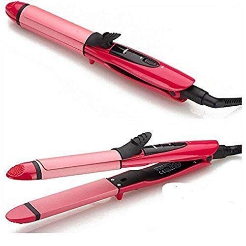 Walberrie 2 in 1 Hair Straightener and Hair Curler Electric and Professional for women (Pink-1) 3