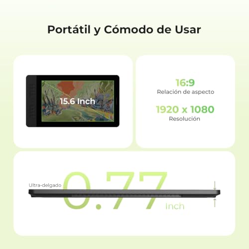Tableta gráfica de 15,6 pulgadas GAOMON PD1561 V2 compatible con Android, Windows y Linux 5