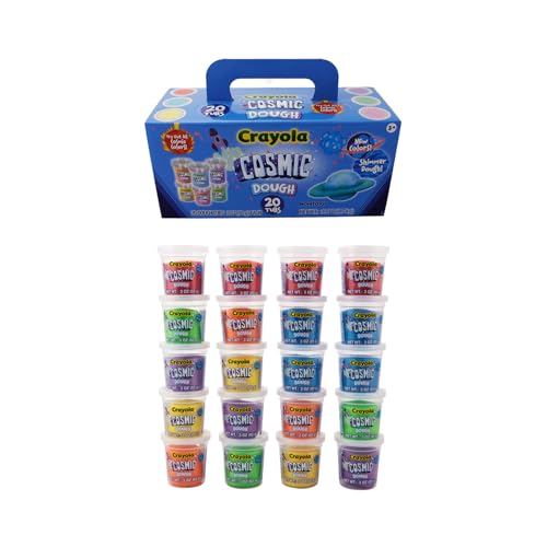 Cefa Toys - Plastilina Crayola Cosmic - Pack 20 Botes 85g c/u - Masa Moldeable Brillante - No Tóxica - Maletín de Transporte Incluido - Apto para Niños a Partir de los 3 Años