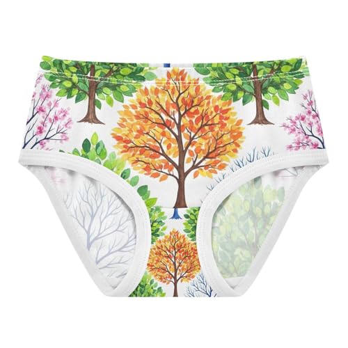 Watercolor Tree Branches Underwear Girls, Toddler Panties, Girls Underwear Cotton, 2–8 Years