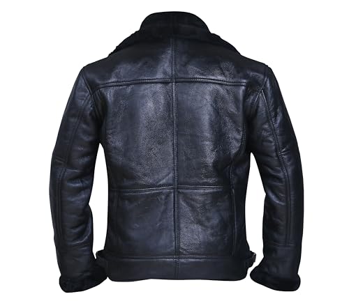 Cross Zip B3 Bomber Aviator Real Shearling Sheepskin Bomber Jacket4