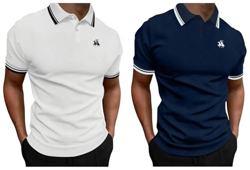 Image of Lymio Men T-Shirt || Regular Fit T-Shirt for Men || Plain T Shirt || T-Shirt (Polo-11-13) Pack of 2