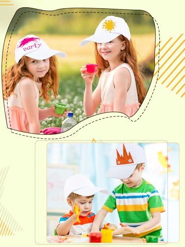 20 piezas gorras blancas ajustables para pintar miniatura 4