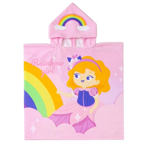Image of NovForth Kids Beach Towel for Boys Girls, Hooded Bath Towel Wrap, Toddler Pool Towel with Hood